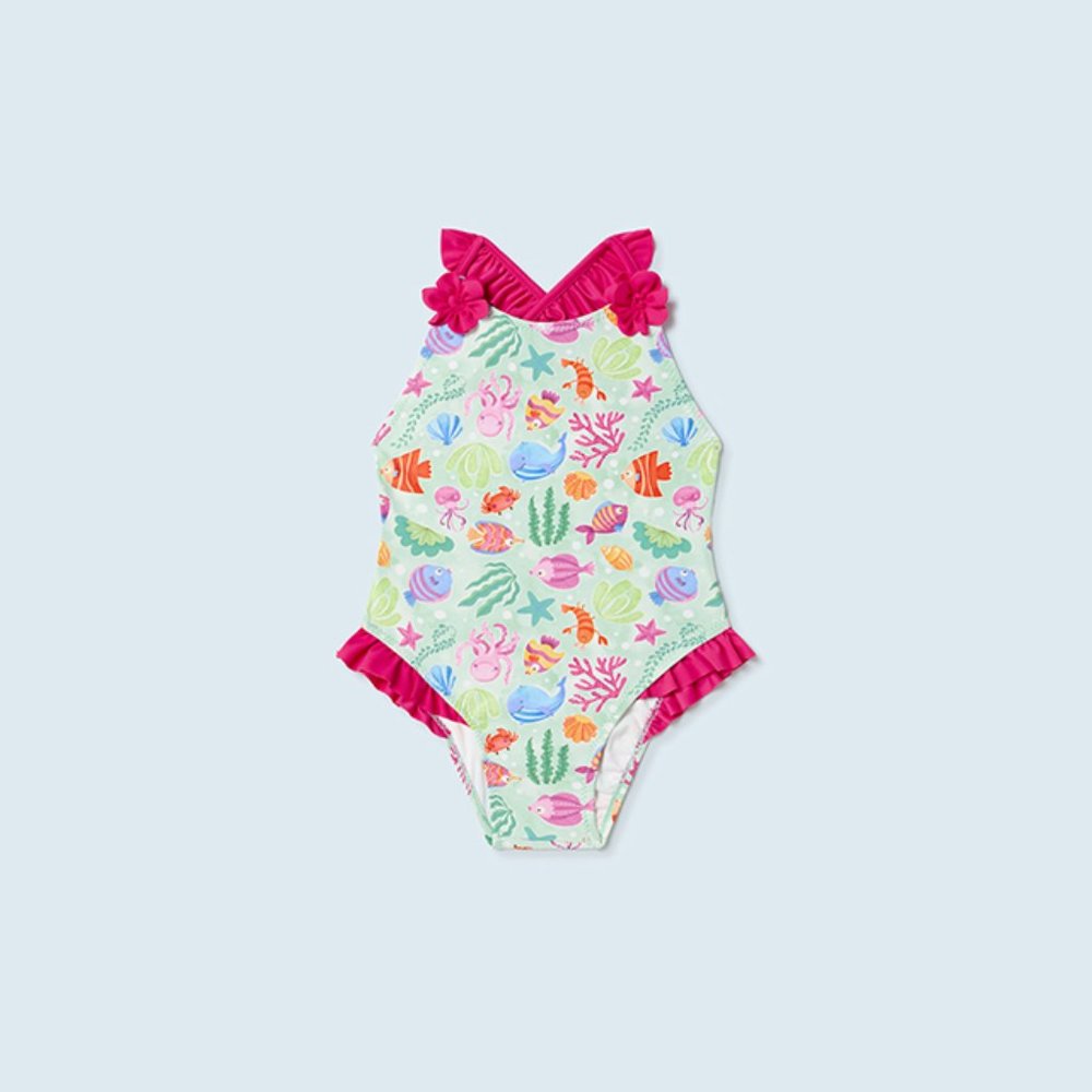 Mayoral Baby Girl Tropical Swimsuit Size 12 Months NWT